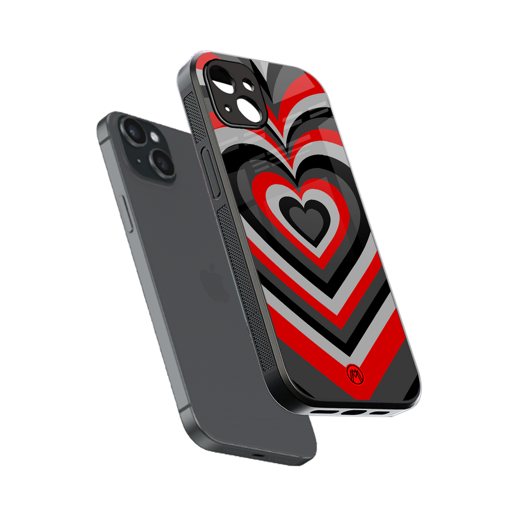 y2k red hearts lucifer edition back phone cover | glass case for iphone 14 plus