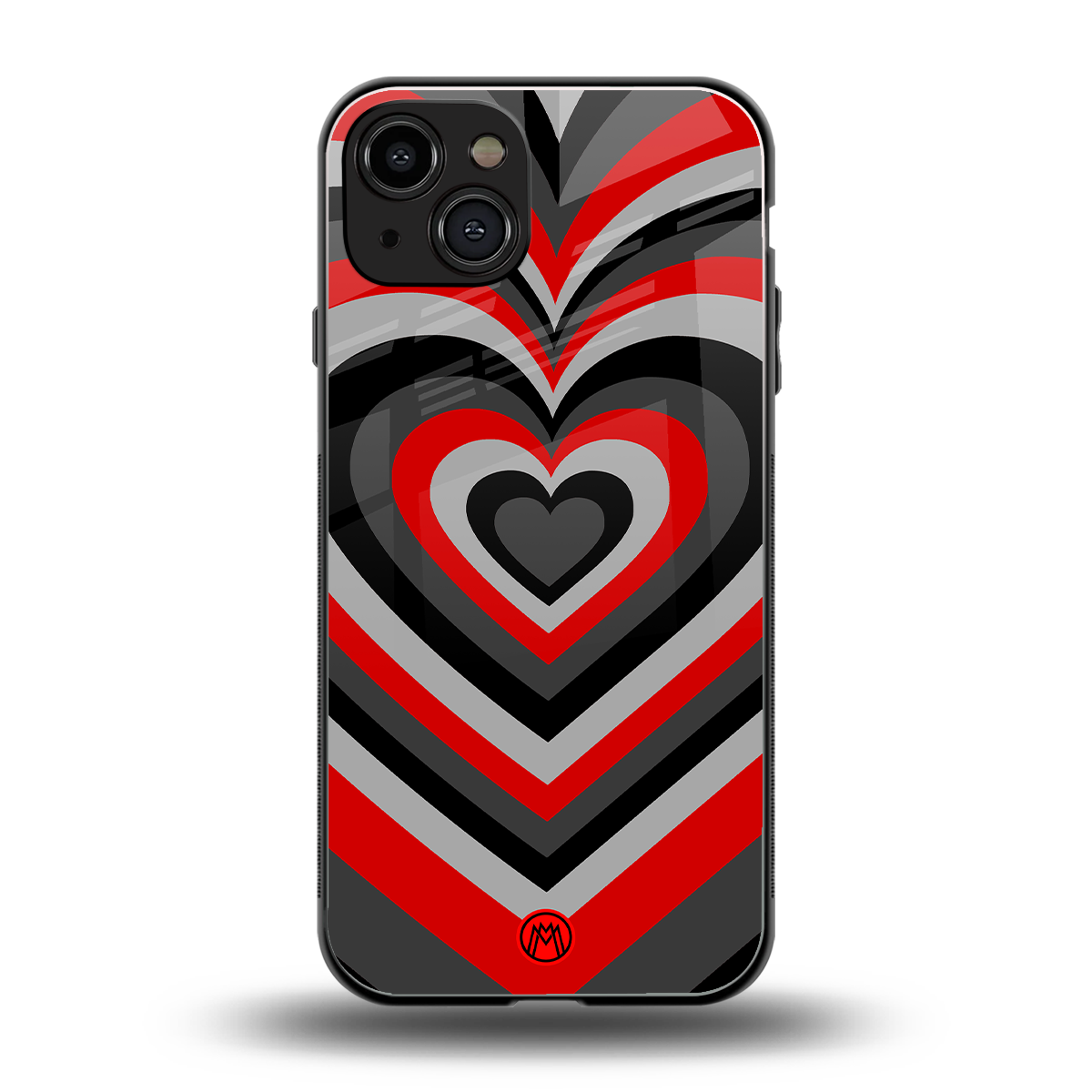 y2k red hearts lucifer edition back phone cover | glass case for iphone 15