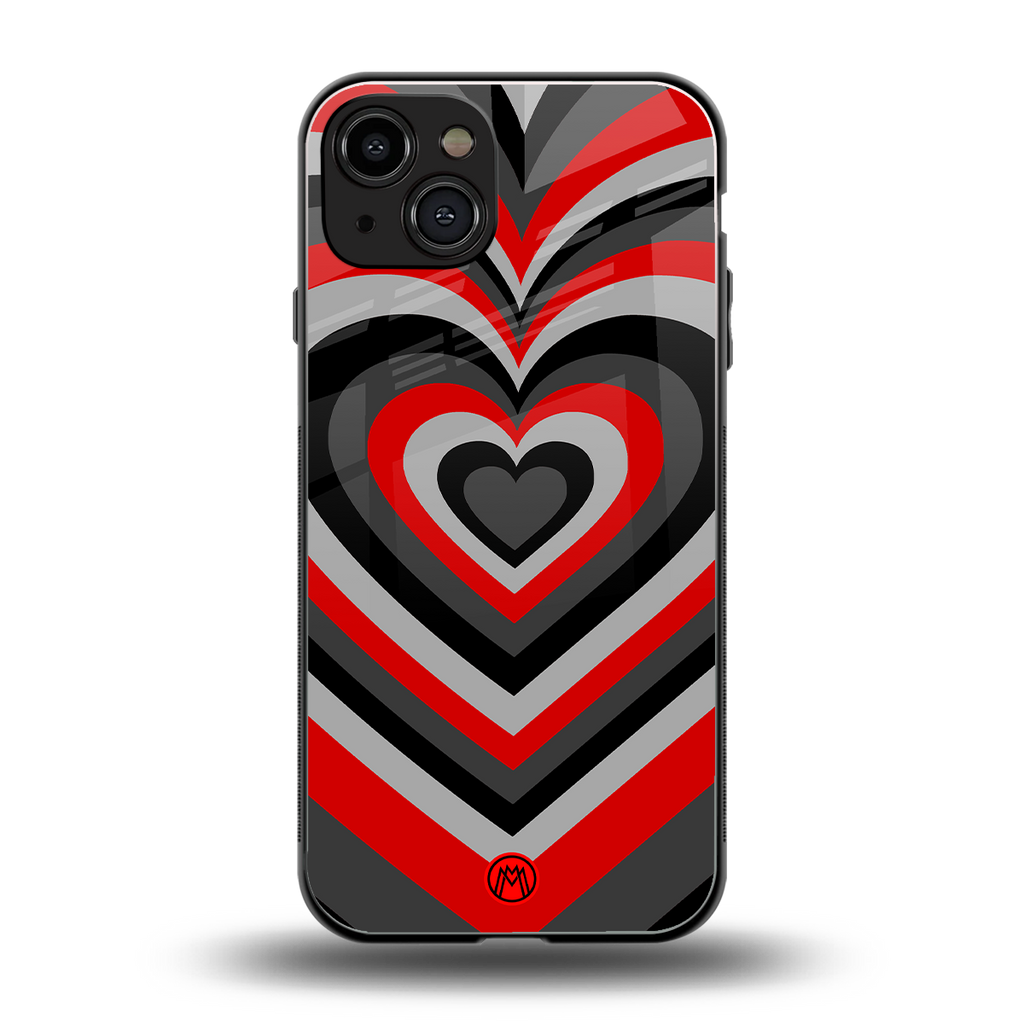 y2k red hearts lucifer edition back phone cover | glass case for iphone 14