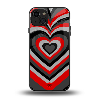 y2k red hearts lucifer edition back phone cover | glass case for iphone 14