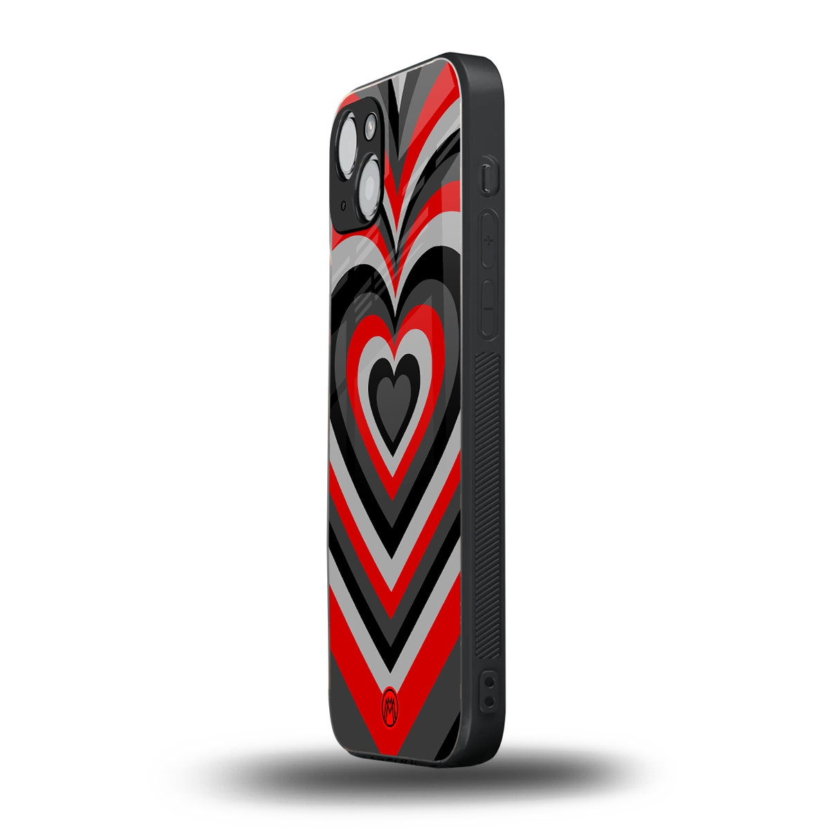 y2k red hearts lucifer edition back phone cover | glass case for iphone 15