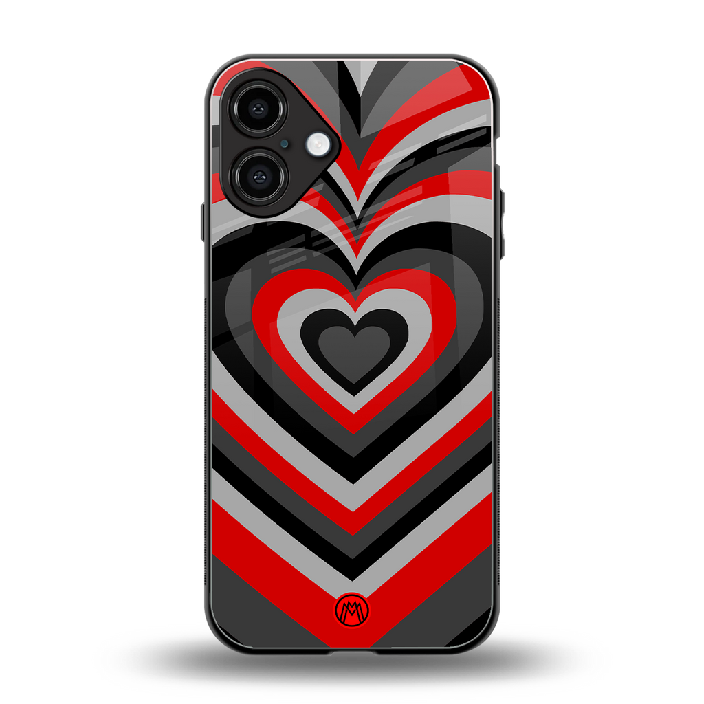 y2k red hearts lucifer edition back phone cover | glass case for iphone 16 plus