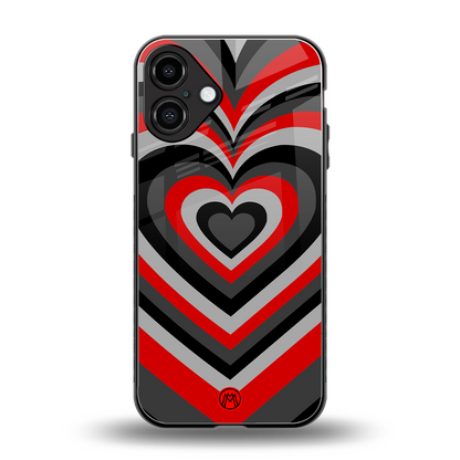 y2k red hearts lucifer edition back phone cover | glass case for iphone 16 plus