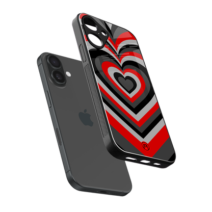 y2k red hearts lucifer edition back phone cover | glass case for iphone 16 plus