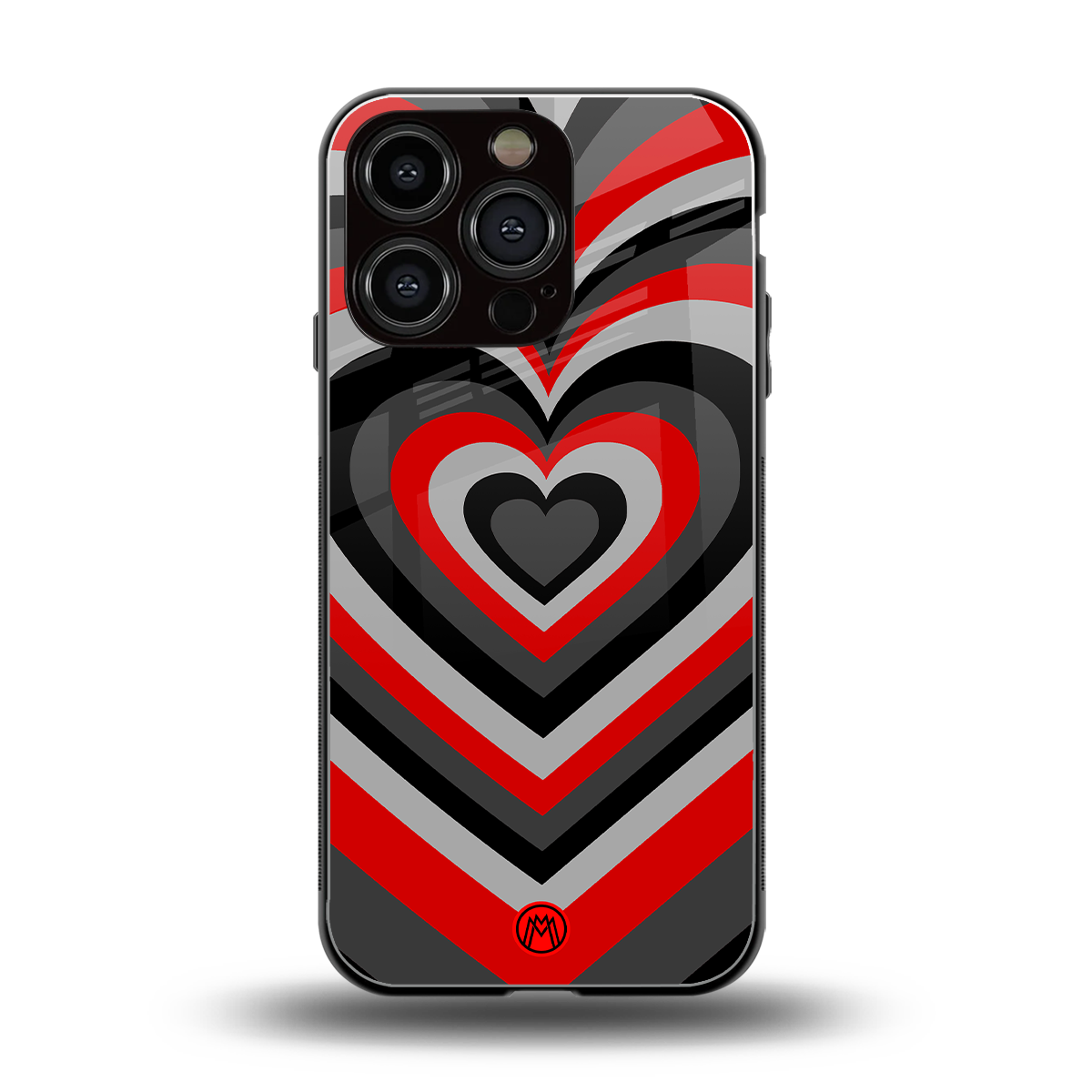 y2k red hearts lucifer edition back phone cover | glass case for iphone 16 pro