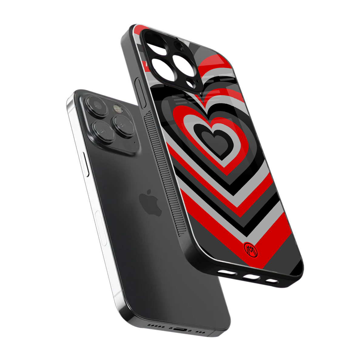 y2k red hearts lucifer edition back phone cover | glass case for iphone 16 pro