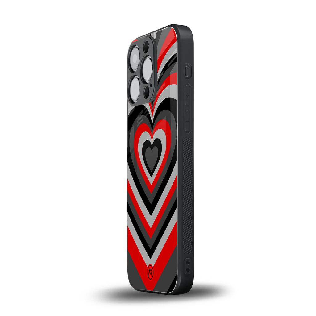 y2k red hearts lucifer edition back phone cover | glass case for iphone 16 pro