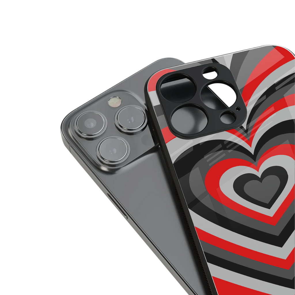 y2k red hearts lucifer edition back phone cover | glass case for iphone 16 pro