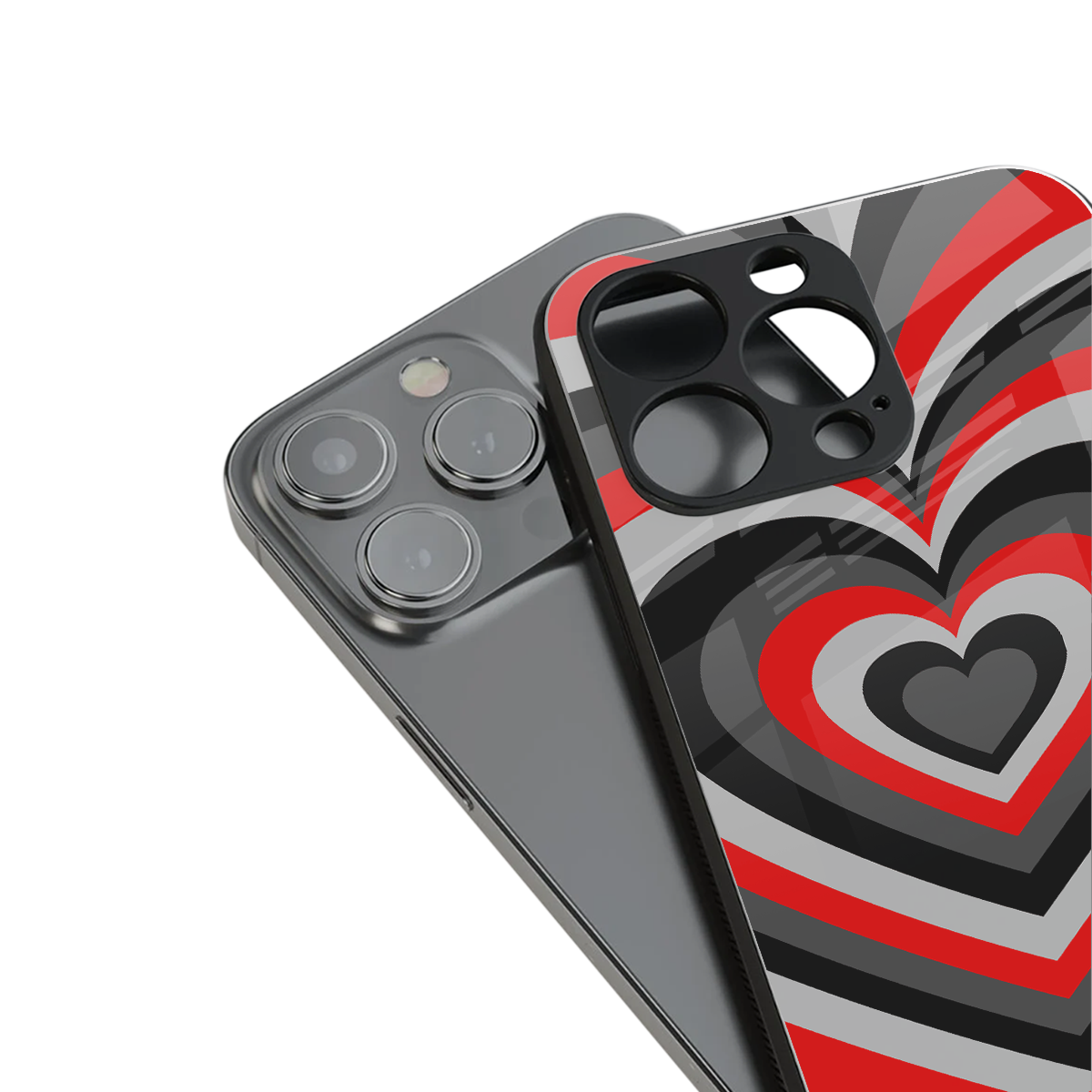y2k red hearts lucifer edition back phone cover | glass case for iphone 16 pro