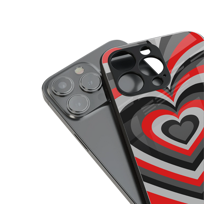 y2k red hearts lucifer edition back phone cover | glass case for iphone 16 pro