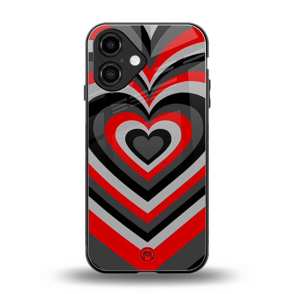 y2k red hearts lucifer edition back phone cover | glass case for iphone 16
