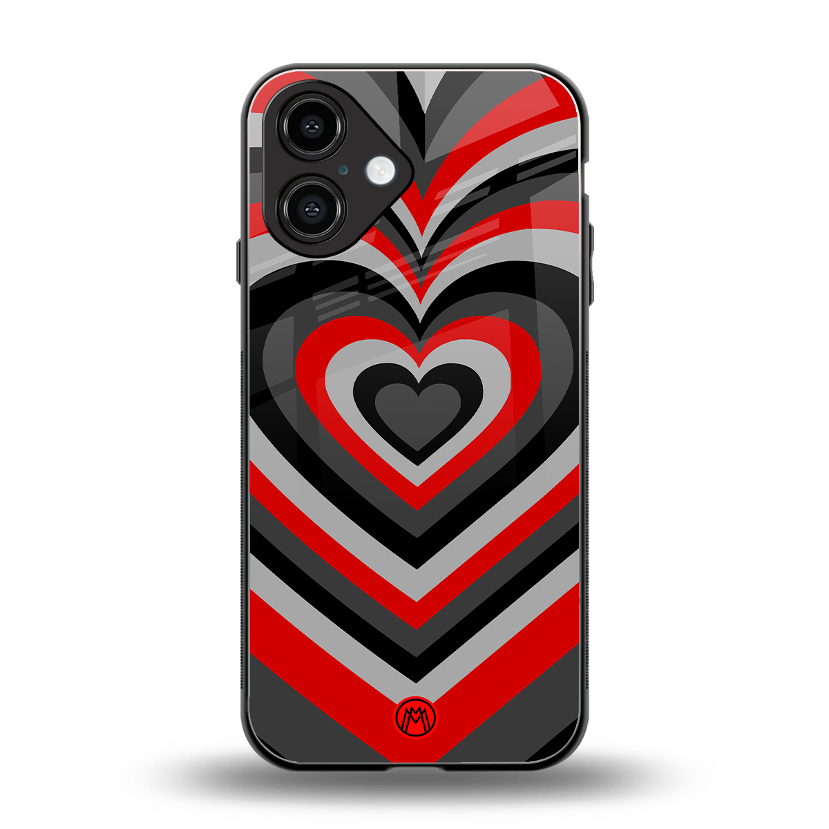 y2k red hearts lucifer edition back phone cover | glass case for iphone 16