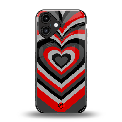 y2k red hearts lucifer edition back phone cover | glass case for iphone 16