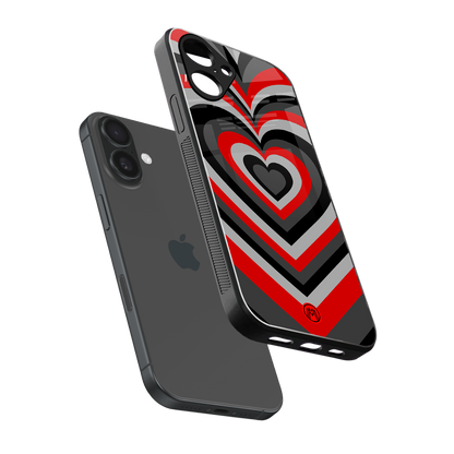 y2k red hearts lucifer edition back phone cover | glass case for iphone 16