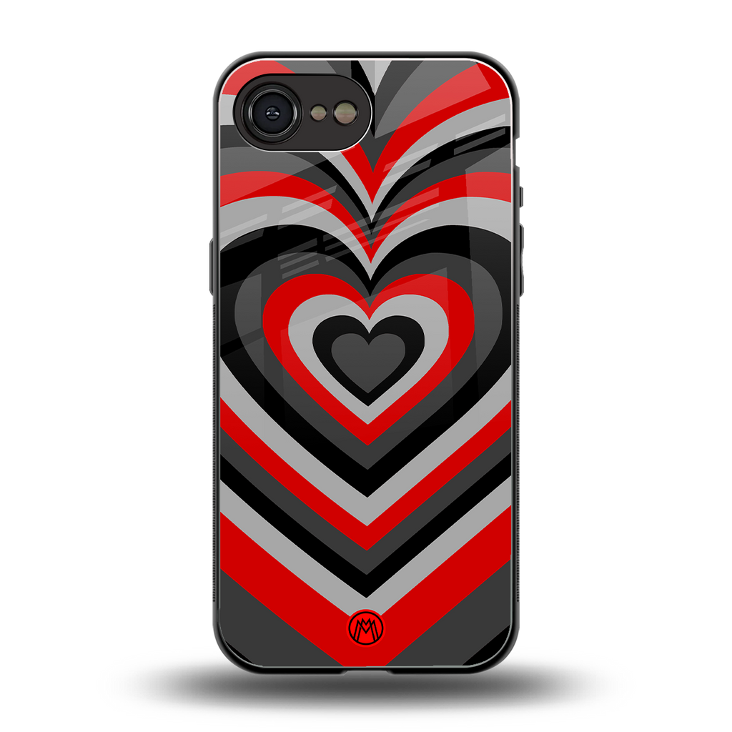 y2k red hearts lucifer edition back phone cover | glass case for iphone 16e