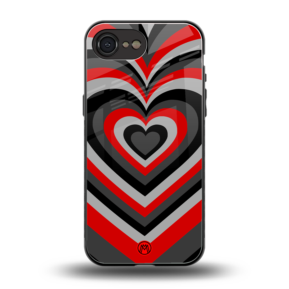 y2k red hearts lucifer edition back phone cover | glass case for iphone 16e