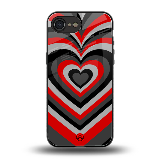 y2k red hearts lucifer edition back phone cover | glass case for iphone 16e