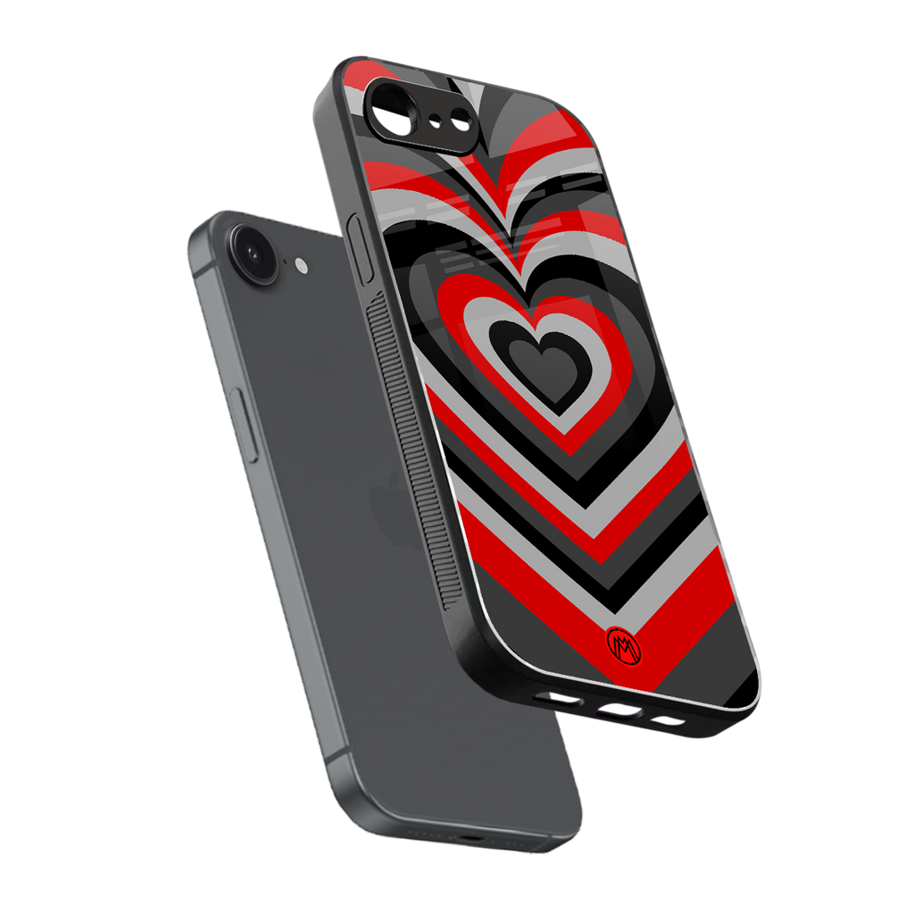 y2k red hearts lucifer edition back phone cover | glass case for iphone 16e