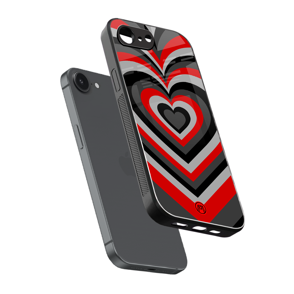 y2k red hearts lucifer edition back phone cover | glass case for iphone 16e