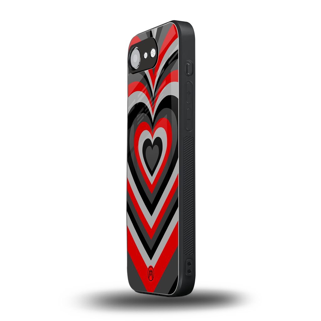 y2k red hearts lucifer edition back phone cover | glass case for iphone 16e