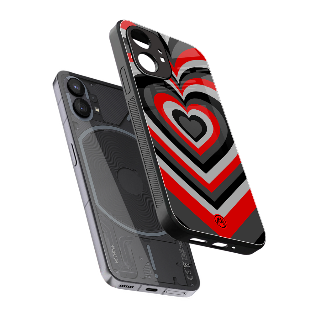 y2k red hearts lucifer edition back phone cover | glass case for nothing phone 1