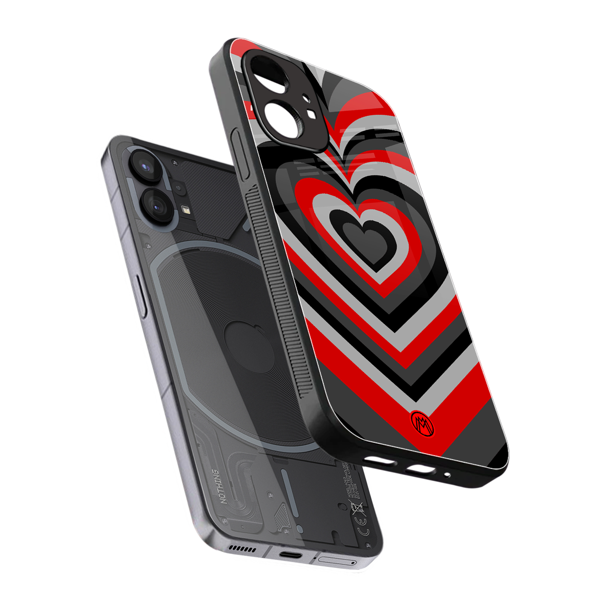 y2k red hearts lucifer edition back phone cover | glass case for nothing phone 1