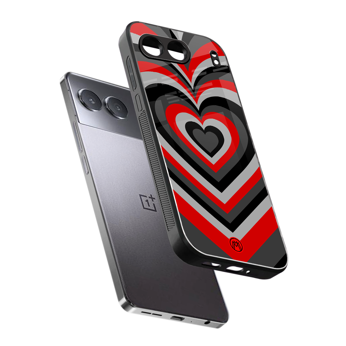 y2k red hearts lucifer edition back phone cover | glass case for oneplus nord 4