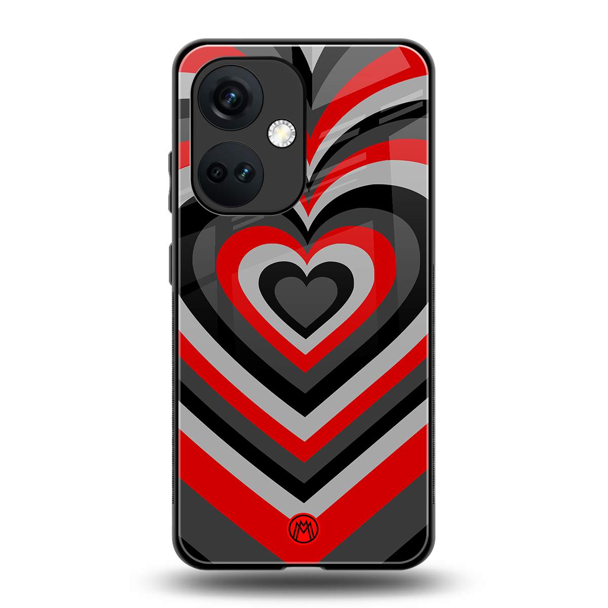 y2k red hearts lucifer edition back phone cover | glass case for oneplus nord ce 3