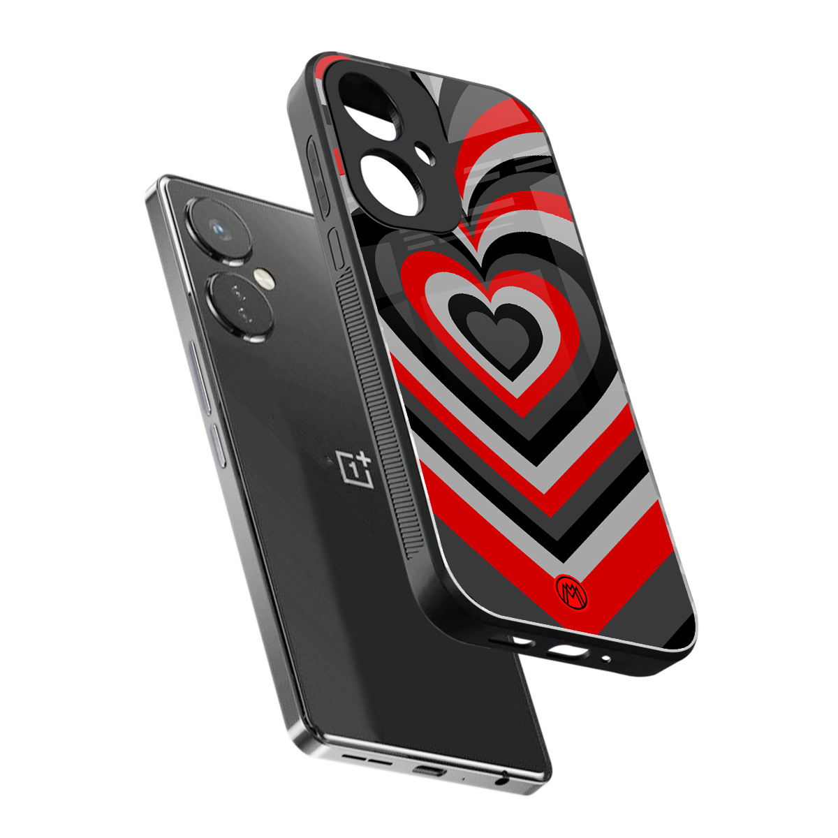 y2k red hearts lucifer edition back phone cover | glass case for oneplus nord ce 3