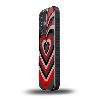y2k red hearts lucifer edition back phone cover | glass case for oneplus nord ce 3