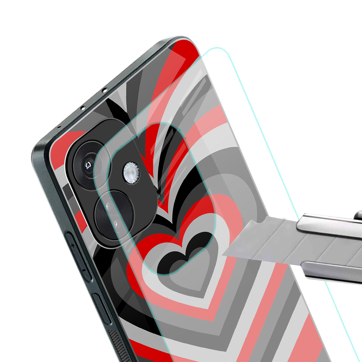 y2k red hearts lucifer edition back phone cover | glass case for oneplus nord ce 3