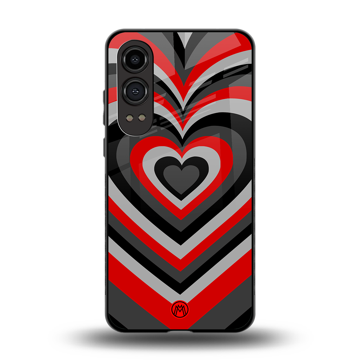 y2k red hearts lucifer edition back phone cover | glass case for oneplus nord ce 4 lite