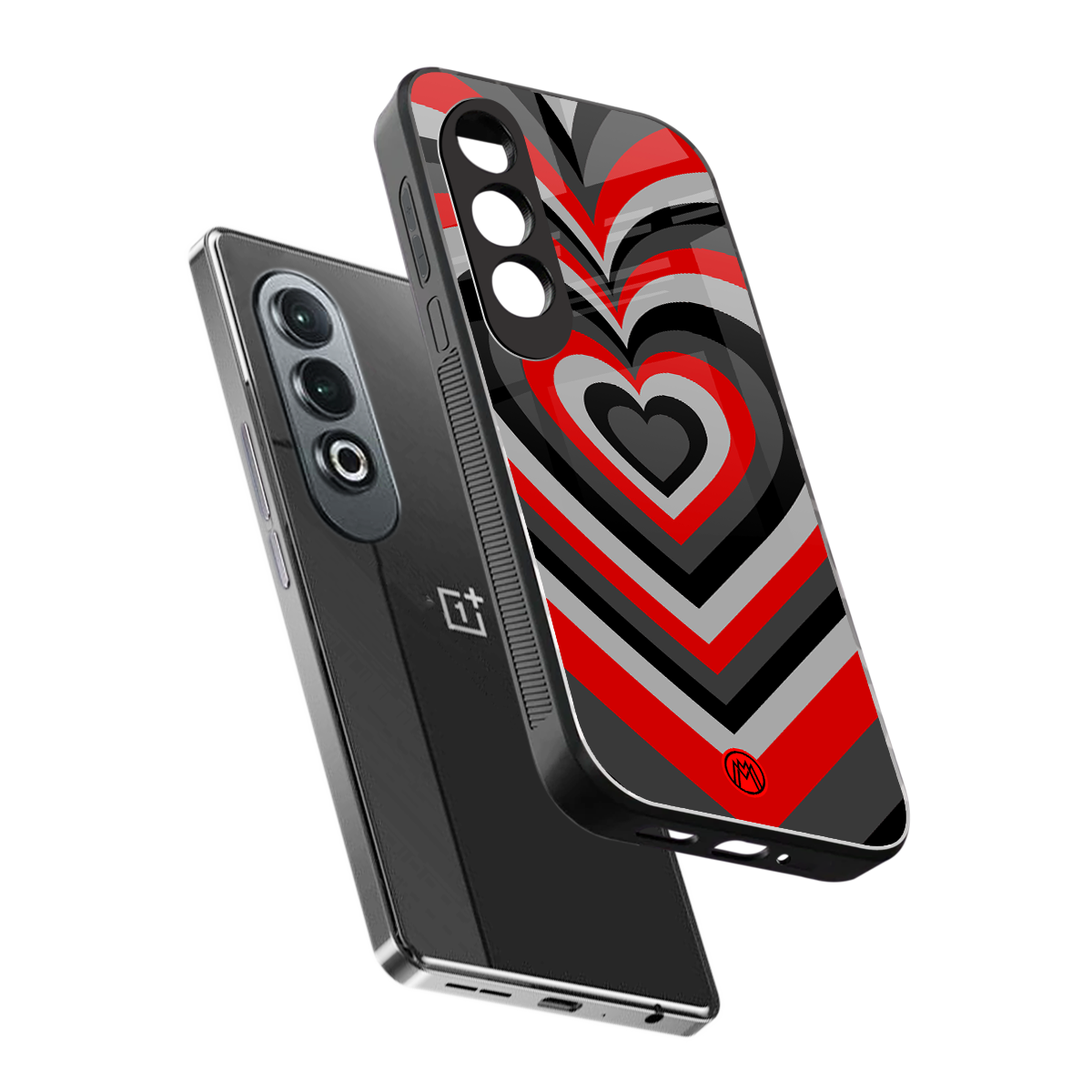 y2k red hearts lucifer edition back phone cover | glass case for oneplus nord ce 4