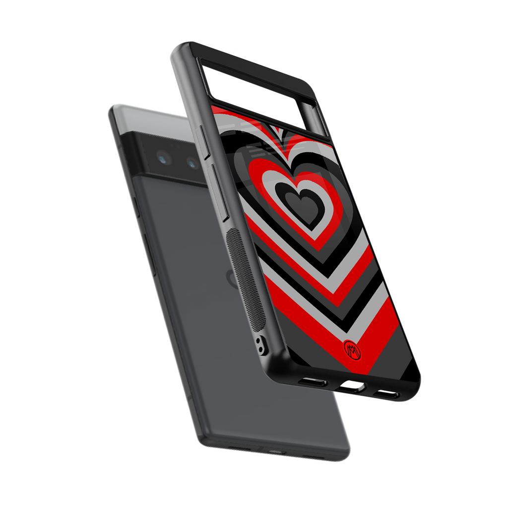 y2k red hearts lucifer edition back phone cover | glass case for google pixel 6 pro