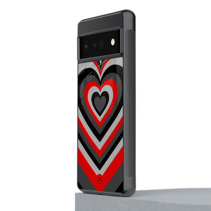 y2k red hearts lucifer edition back phone cover | glass case for google pixel 6 pro