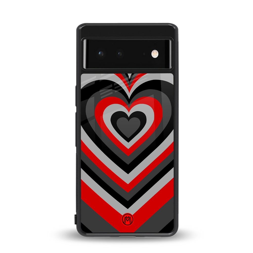 y2k red hearts lucifer edition back phone cover | glass case for google pixel 6