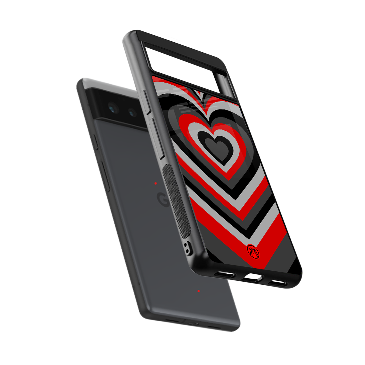 y2k red hearts lucifer edition back phone cover | glass case for google pixel 6