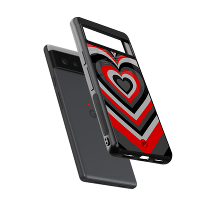 y2k red hearts lucifer edition back phone cover | glass case for google pixel 6