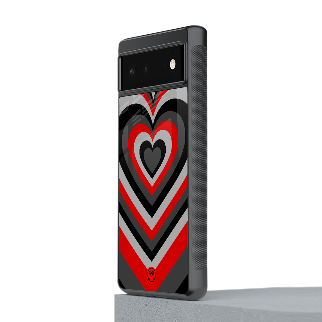 y2k red hearts lucifer edition back phone cover | glass case for google pixel 6