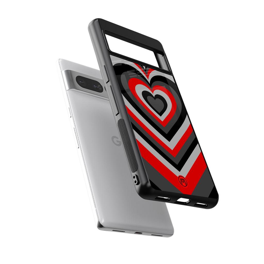 y2k red hearts lucifer edition back phone cover | glass case for google pixel 7 pro