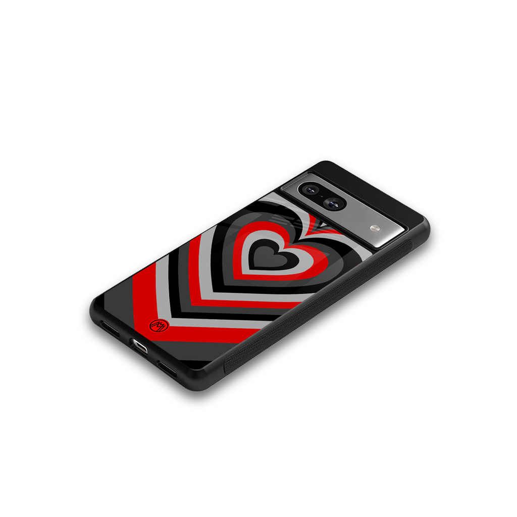 y2k red hearts lucifer edition back phone cover | glass case for Google Pixel 7