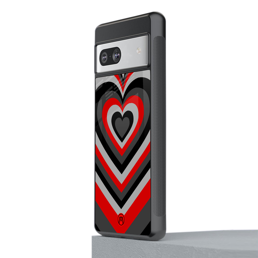 y2k red hearts lucifer edition back phone cover | glass case for Google Pixel 7