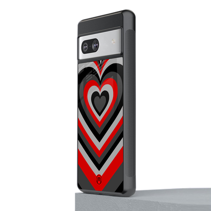 y2k red hearts lucifer edition back phone cover | glass case for Google Pixel 7