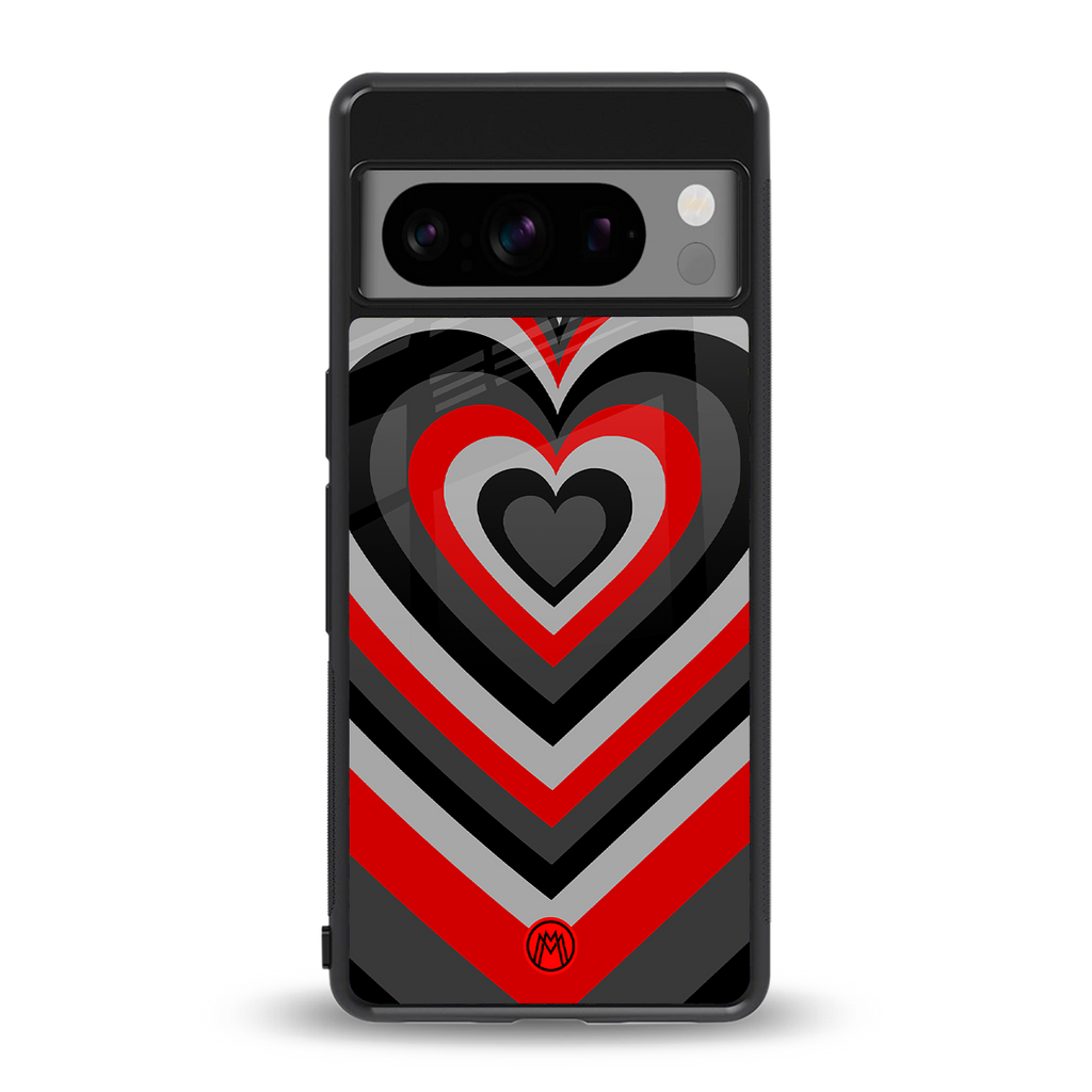 y2k red hearts lucifer edition back phone cover | glass case for google pixel 8 pro