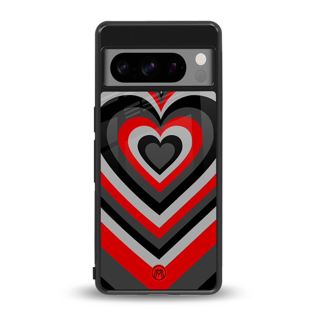 y2k red hearts lucifer edition back phone cover | glass case for google pixel 8 pro