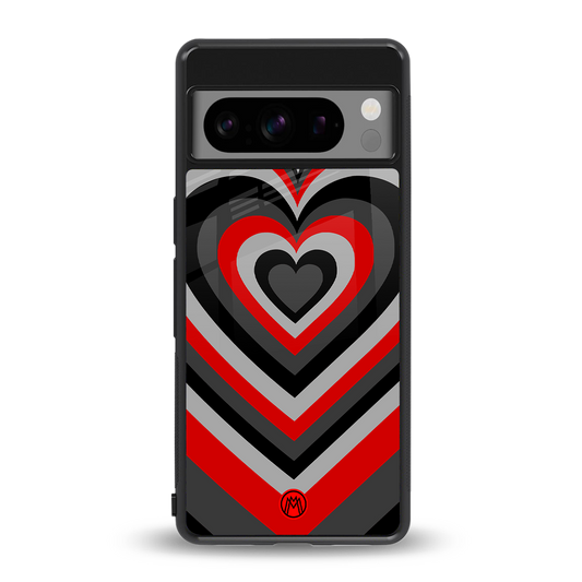 y2k red hearts lucifer edition back phone cover | glass case for google pixel 8 pro