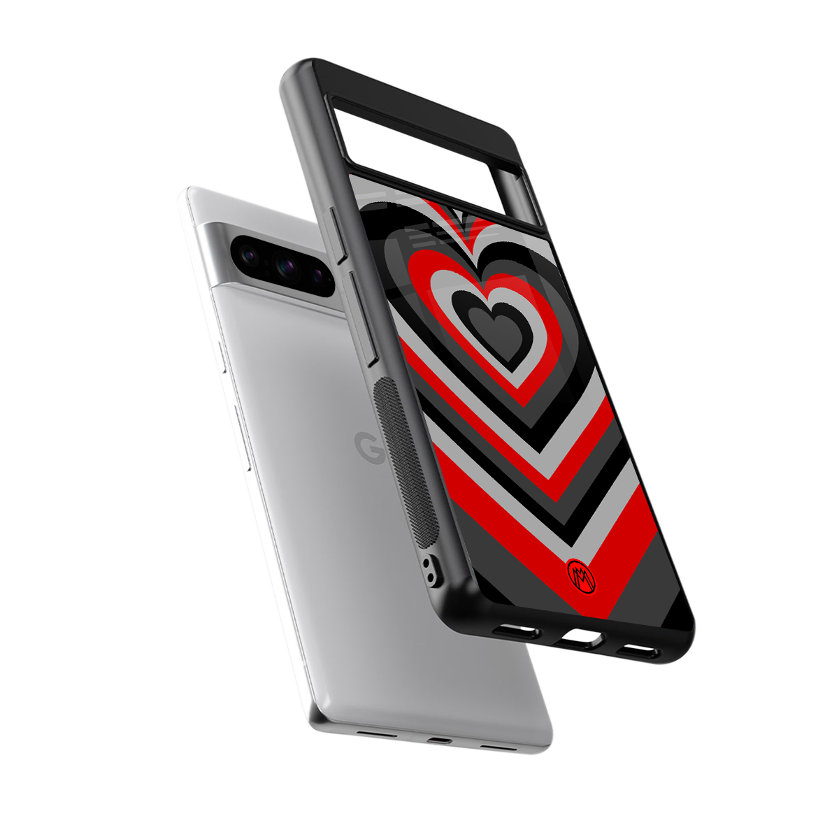 y2k red hearts lucifer edition back phone cover | glass case for google pixel 8 pro