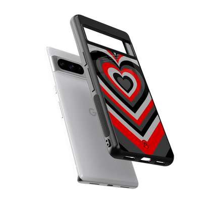 y2k red hearts lucifer edition back phone cover | glass case for google pixel 8 pro
