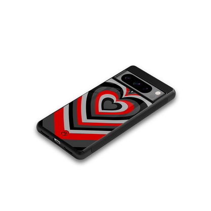y2k red hearts lucifer edition back phone cover | glass case for google pixel 8 pro