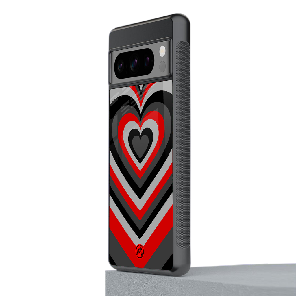 y2k red hearts lucifer edition back phone cover | glass case for google pixel 8 pro